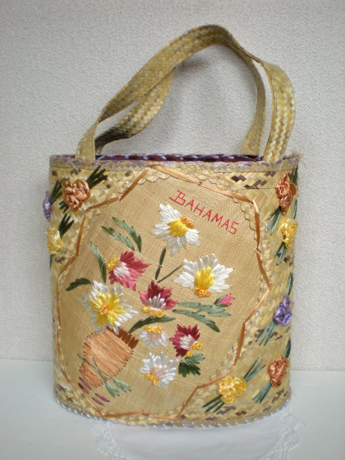 Vintage Holiday Souvenir Straw Bags Ellie & Co