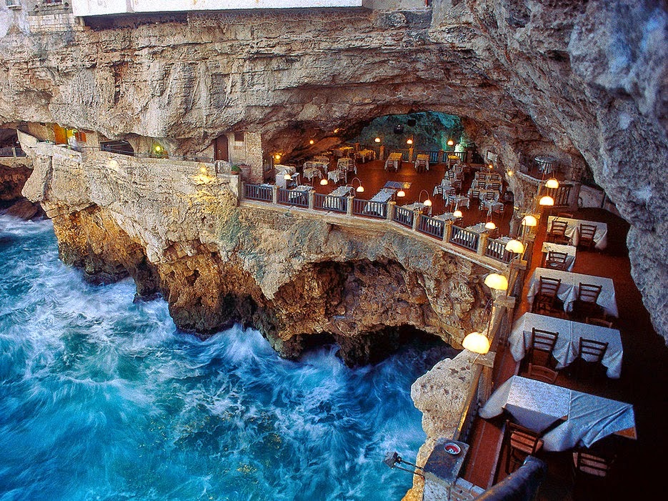 restaurant in italian sea cave