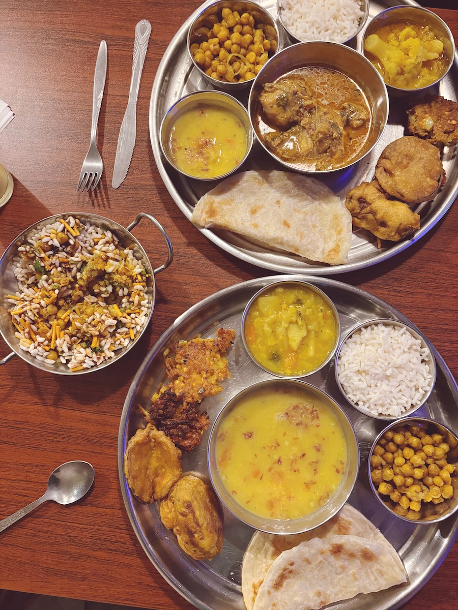 Thali meals at Tun Tuns restaurant in Brighton