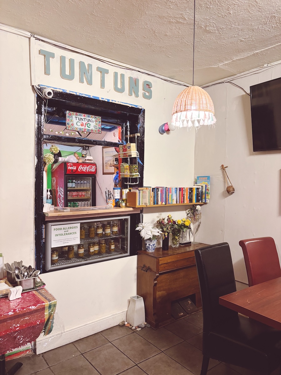 Colourful interior of Tun Tuns restaurant in Brighton 