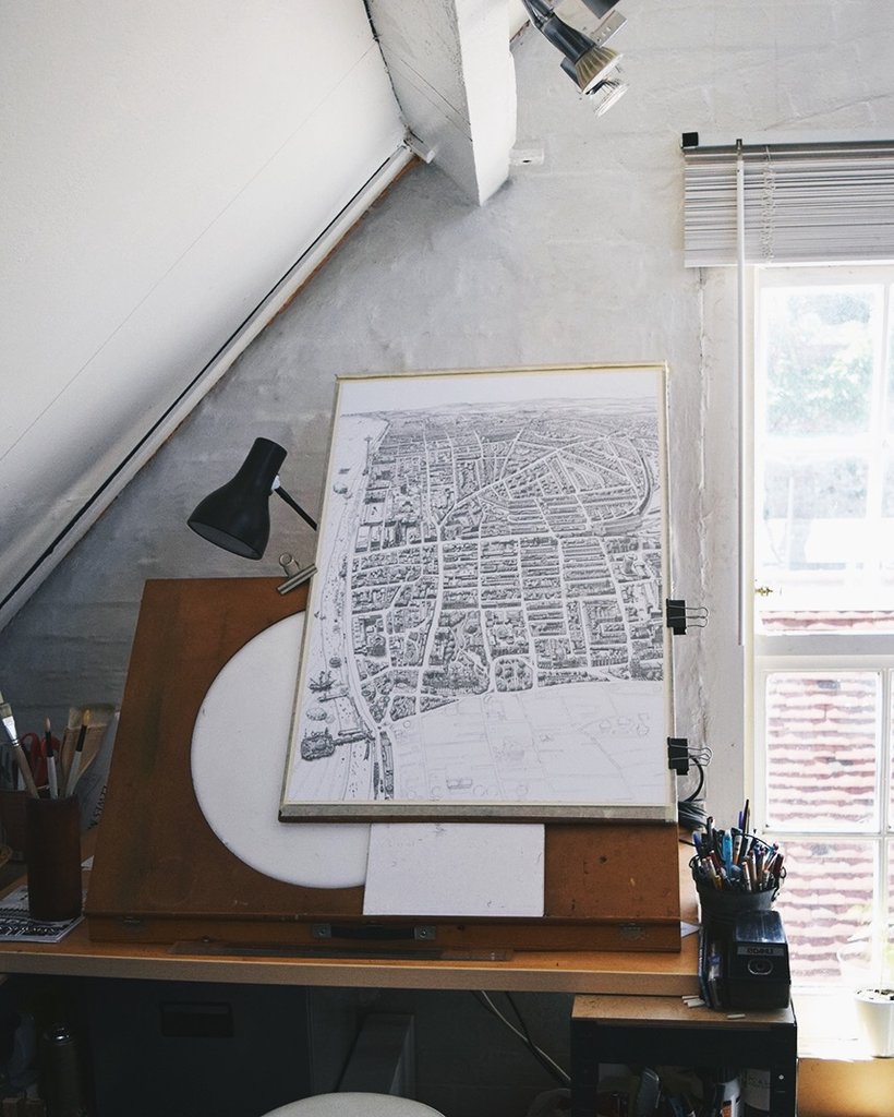 brighton map print hand drawn