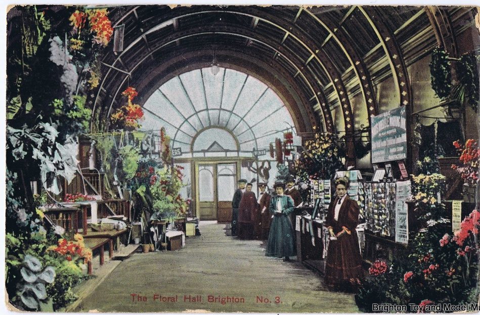 Brighton floral hall colourised postcard