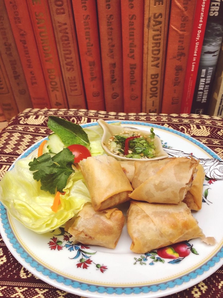 spring rolls on plate