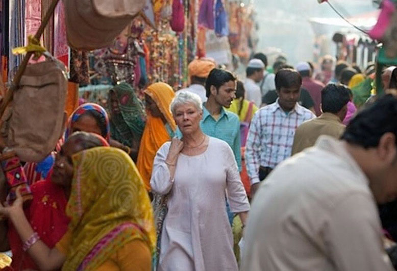 judi dench in a crowd