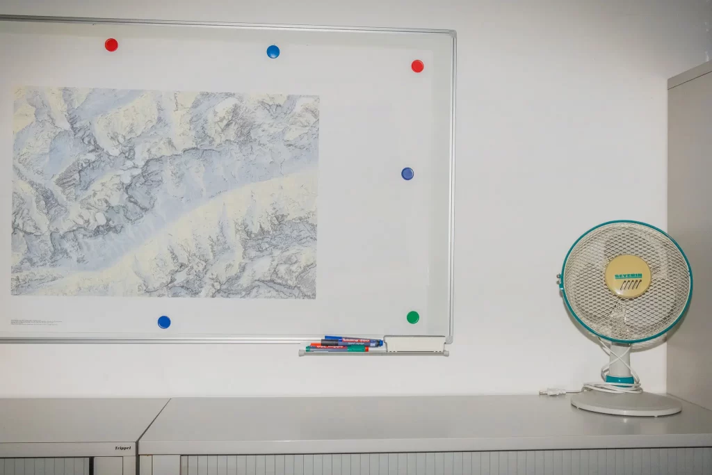 map on an office wall