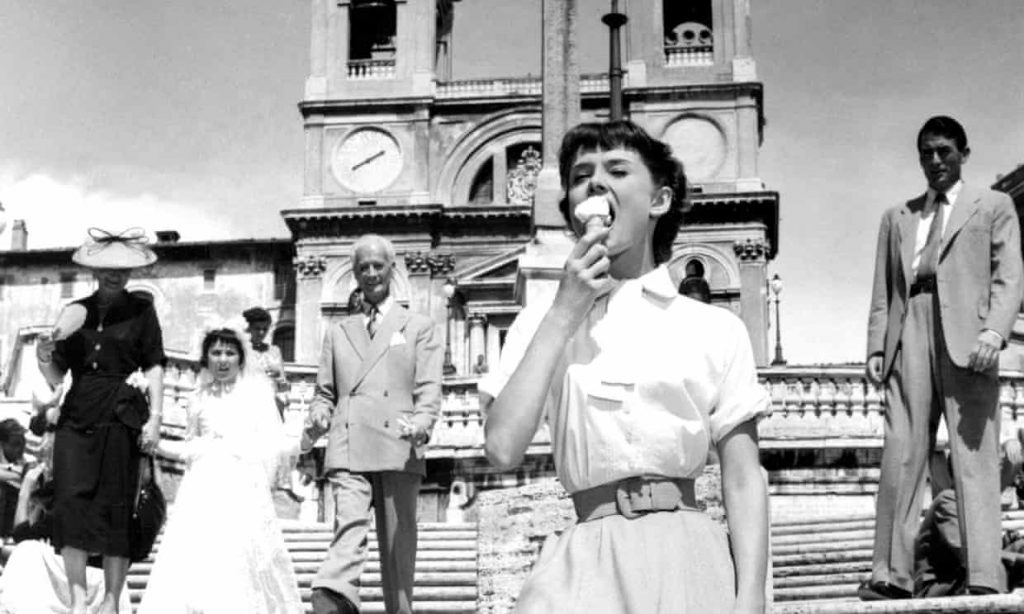 audrey hepburn eating ice cream