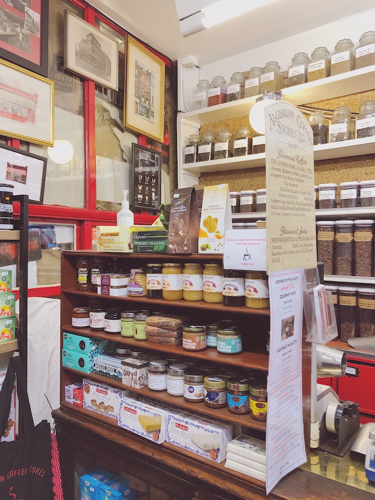interior of old coffee retail shop