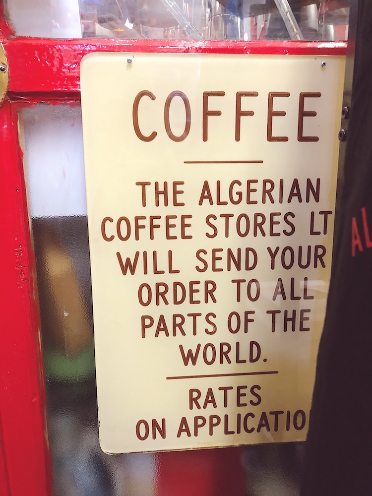 old coffee shop signage