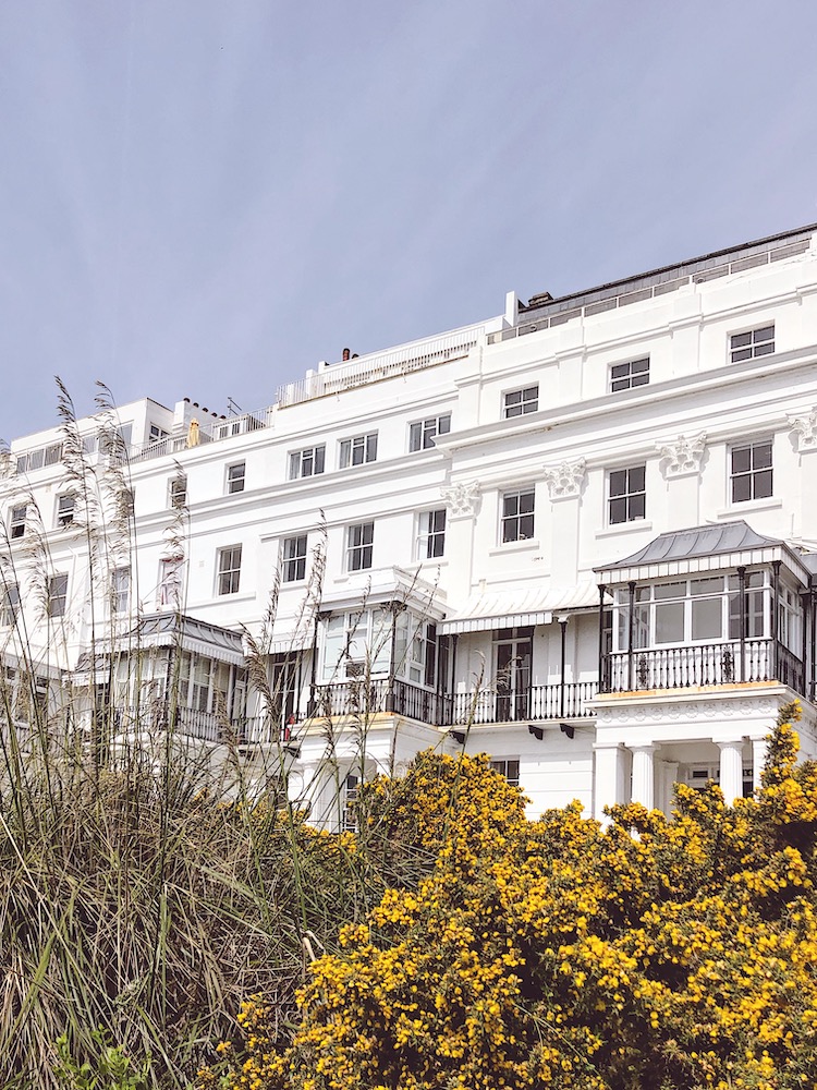 whitewashed regency townhouses