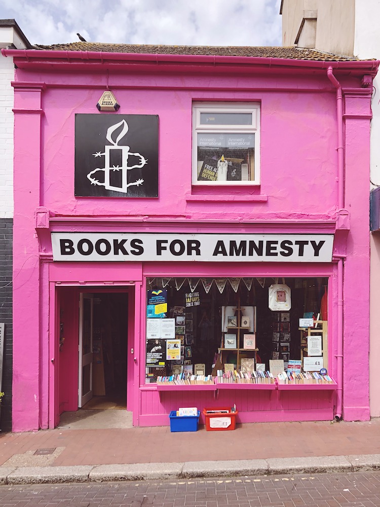 shop with brighton pink facade