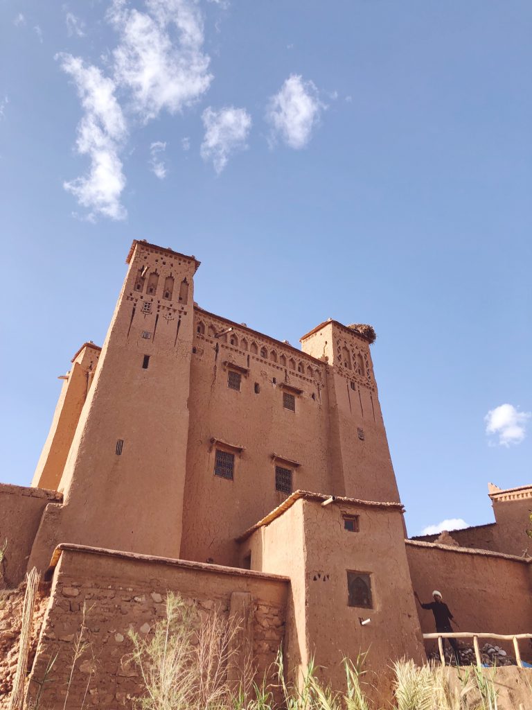 stork's nest on moroccan kasbah