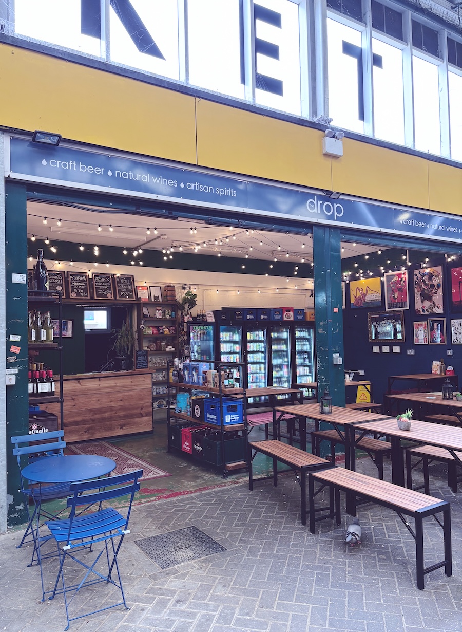 The Drop natural wine and craft beer bar at Brighton Open Market